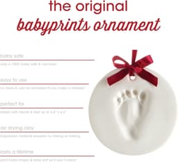 Voetafdruk- en handafdrukset van klei, souvenirornament, doe-het-zelf handafdrukmalset, geschikt voor baby's of huisdieren van 0-1 jaar, wit. — thumbnail 3