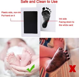Stempelset met hand- en voetafdrukken (zonder inkt), perfect voor familiefoto's, dierbare herinneringen en geschikt voor baby's van 0-1 jaar of kleine huisdieren (inclusief 3 stempelkussens en 6 stempelkaarten). — thumbnail 5
