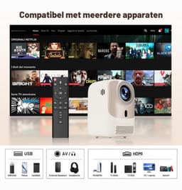Mini beamer - Projector - Beamerscherm - Projectiescherm - Outdoor & Indoor Projector - — thumbnail 2