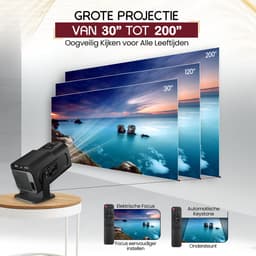 EAtwins Premium Mini Beamer - 4K Support Projector - Wifi 6 & Bluetooth 5.2 - android 13.0 - Inclusief HDMI kabel, Batterijen en Afstandsbediening - Full HD - Geschikt voor IOS & Android - projector - beamer - — thumbnail 3