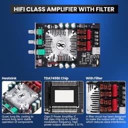 Krachtige Hifi Stereo Audio Versterker Module met Bluetooth 5.0 en Meerdere Ingangen — thumbnail 3