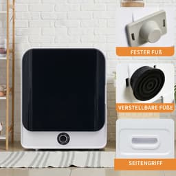 Re-purelife® Compacte Wasdroger met Afvoer voor Kleine Ruimtes - 3 kg Capaciteit (uitbreidbaar tot 4,5 kg) - 5 Programma's - Energieklasse G - Geschikt voor Opbouw of Opstelling - Stille Werking - 49.5*43.5x59.5 cm - Wit — thumbnail 12