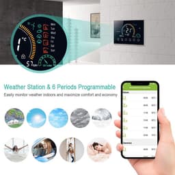 Slimme Programmeerbare WiFi Thermostaat met Vochtigheid, UV-Index en Spraakbediening — thumbnail 4