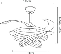 Plafondventilator met DC-motor en Drie Verstelbare LED-Lichtringen — thumbnail 4
