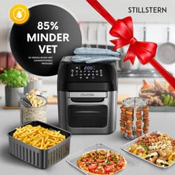 Stillstern Heteluchtfriteuse 12 l met led-touchscreen, XXL-receptenboek in het Duits, 12 programma's, voorverwarmen en warmhouden, 1800 W heteluchtfriteuse Air Fryer XXL zonder olie Drogen Minibakoven Campinggrill — thumbnail 5