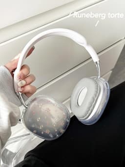 Transparante schokbestendige hoes voor AirPods Max met kleurrijk bloemenontwerp — thumbnail 2