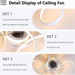 Moderne Plafondventilator 45cm met Dimbaar LED Licht - Goud Afwerking - 6 Snelheden & Zomer/Winter Stand — thumbnail 4