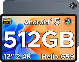 DOOGEE T40 PRO Tablet - 12 inch 2.4K - Android 15 - Helio G99-processor -20GB RAM + 512 GB / 2 TB TF - gamingtablet - 10800 mAh/18W - 16 MP + 8 MP camera's - ondersteunt 4G dual SIM dual standby - 5G wifi - GPS - Widevine L1 - 4 x Smart PA — thumbnail 1