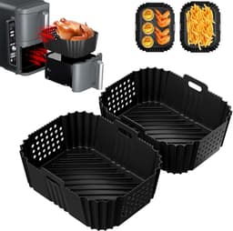 Dubbellagige Stapelbare XL-model SL400EU-accessoireset Voor Ninja-heteluchtfriteuse (2-delige Set), Siliconenvorm Voor Heteluchtfriteuse Met Twee Zones, Inhoud 7,6 L/9,5 L, Siliconen Bakvorm Voor Heteluchtfriteuse, Siliconen Bakplaat — thumbnail 1