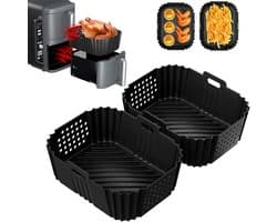 Dubbellagige Stapelbare XL-model SL400EU-accessoireset Voor Ninja-heteluchtfriteuse (2-delige Set), Siliconenvorm Voor Heteluchtfriteuse Met Twee Zones, Inhoud 7,6 L/9,5 L, Siliconen Bakvorm Voor Heteluchtfriteuse, Siliconen Bakplaat