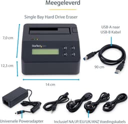 Standalone HDD/SSD Eraser met USB 3.0 - 9 Veiliginspanningsmodi en LCD-display — thumbnail 3