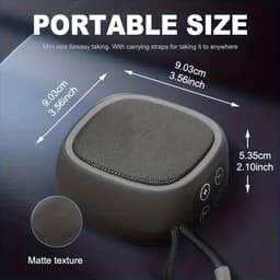 Draadloze luidspreker - Audioluidspreker - 9×9×5,3 cm - Draagbaar - Bluetooth mini-luidspreker - Compatibel met smartphones/tablets/tv's - Type-C opladen - 5W uitgangsvermogen - Ideaal voor zwembadfeestjes, strand, kamperen en reizen - Blauw — thumbnail 5