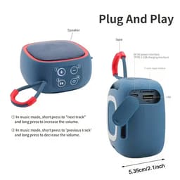 Luidspreker - Draadloze luidspreker - 9×9×5,3 cm - Draagbaar - Bluetooth mini-luidspreker - Compatibel met smartphones/tablets/tv's - Type-C opladen - 5W uitgangsvermogen - Ideaal voor zwembadfeestjes, strand, kamperen en reizen - Zwart — thumbnail 5