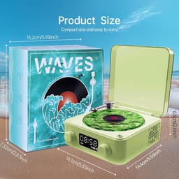 Bluetooth-luidspreker - speakers - Audio - audi - Bluetooth - Retro - Gloeiend - Groen - 15,2*14,2*6,5 cm — thumbnail 3