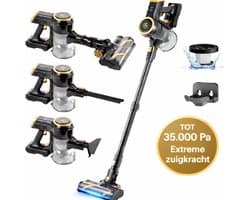 AG4200 Steelstofzuiger Draadloos - Premium Gold - Stofzuiger Zonder Zak - Geschikt voor Dierenharen - Krachtig - Kruimeldief - Draadloze Stofzuigers - Steelstofzuigers - Kruimelzuiger - Compact & Licht - LED verlichting Zuigmond