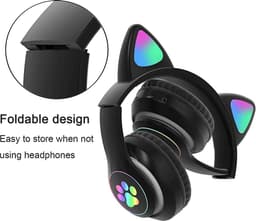 Bluetooth-koptelefoons voor kinderen, draadloze koptelefoons, koptelefoons met kattenoortjes en ledverlichting, opvouwbare stereo Bluetooth-koptelefoons, draadloze koptelefoons voor kinderen met microfoon — thumbnail 4