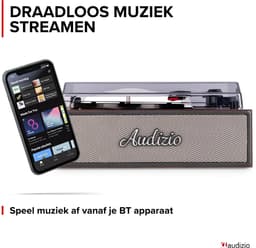 Retro platenspeler - Audizio Reno - Bluetooth platenspeler - LP speler met auto-stop - Houtlook — thumbnail 5