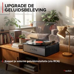Retro platenspeler - Audizio Reno - Bluetooth platenspeler - LP speler met auto-stop - Zwart — thumbnail 3