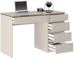 Vente-unique Bureau - 5 lades - Beige en goudkleurig - VUKIA van Pascal Morabito — thumbnail 5