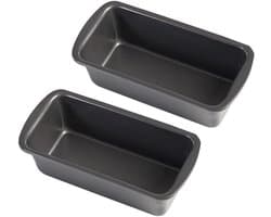 Cosensi - Kleine Broodvorm Set van 2 stuks - Roestvrijstalen, Antiaanbaklaag - Voor Oven en Airfryer - 19 x 9 x 6 cm - Geschikt voor Ninja AF300UK AF400UK
