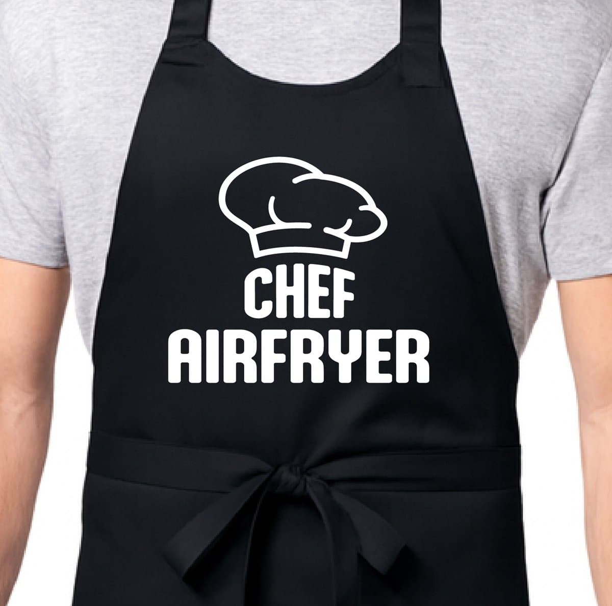 Keukenschort Chef Airfryer | Zwart | Dames/Heren | Verstelbaar | Cadeau-idee | BBQ | Verjaardag | Jubileum | Verrassing | Grapje — afbeelding 1
