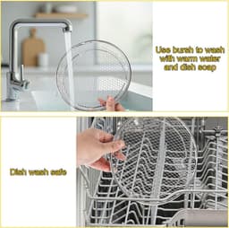 3-pack Stapelbare Airfryer Mandjes RVS - Ronde Roster met Siliconen Voetjes en Tongs — thumbnail 5