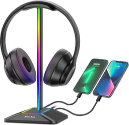 RGB Hoofdtelefoonhouder met USB Type-C Oplader en Gegevensoverdracht - Gaming Accessoires voor Hoofdtelefoons — thumbnail 2