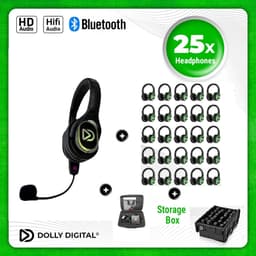 Dolly Digital® RD-Pro 25 Draadloze Koptelefoons voor groepen + Headmounted Microfoon – 25 HiFi Koptelefoons + Microfoon + Bluetooth + HiFi — thumbnail 1