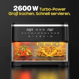Dubbele lucht friteuse met touchscreen - 11 liter capaciteit - Airfryer - twee lades — thumbnail 5