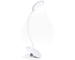 Leeslamp met Klem en 3 Helderheden - USB Oplaadbare Touchlamp met Flexibele Hals voor Boeken en Bureaus