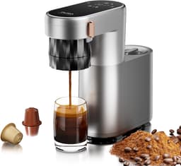 Pura Coffee C1 Pro Mini Espressomachine - 3 Seconden Verwarming - 20Bar - Draagbaar & Oplaadbaar - Eénknopsbediening - Geschikt voor Koffiepoeder & Espressocapsules — thumbnail 1
