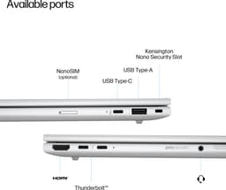 HP EliteBook 8 G1i AI Intel Core Ultra 5 225U Laptop 35,6 cm (14") WUXGA 16 GB DDR5-SDRAM 1 TB SSD Wi-Fi 6E (802.11ax) Windows 11 Pro AI PC Zilver — thumbnail 4