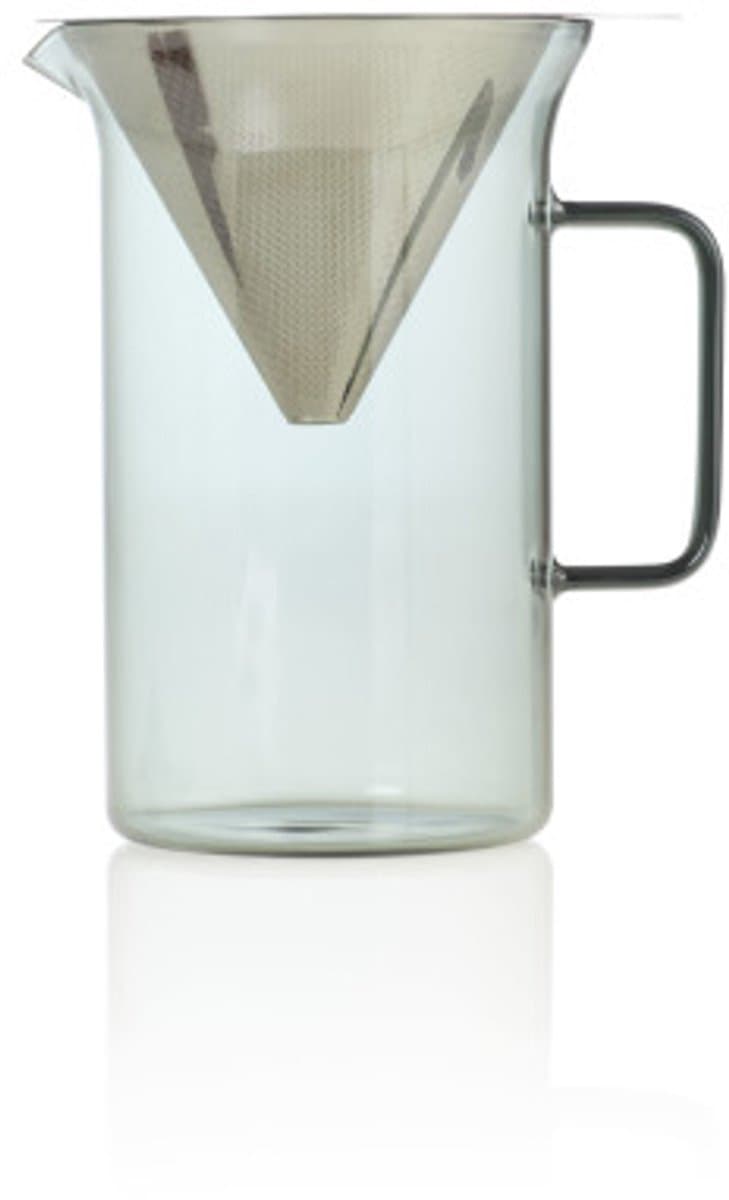 AdHoc Pour Over Koffiezetter Impact - 600 ml - Incl. Permanent RVS Filter - Mondgeblazen Glas - Grijs — afbeelding 1