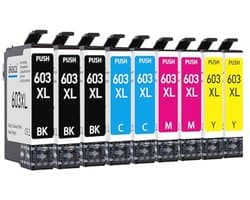 Inktcartridges 603XL - Compatibel, Zwart, Cyaan, Magenta, Geel (5-pack) voor Diverse Printers
