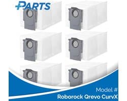 Roborock Qrevo CurvX Stofzakken (6 Stuks, Plus.Parts® alternatief voor 8.02.0239)