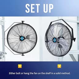 Industriële Wandventilator - 4000 CFM, 3 Snelheden, 16 Meter Kabel voor Commercieel en Industrieel Gebruik — thumbnail 3