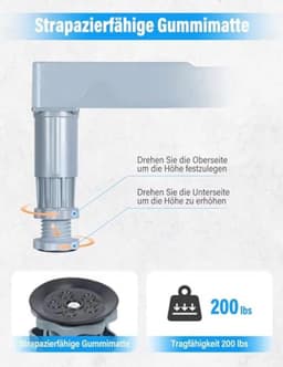 Verstelbaar Onderstel voor Wasmachines met Schokabsorptie - 4 Voeten 42-66 cm en 19-22 cm — thumbnail 4