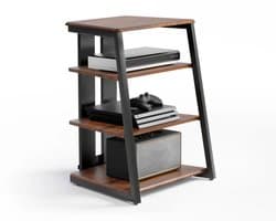 FITUEYES hifi rek - Eiffel Serie Audio Rack hifi kast – Industrieel HiFi Meubel met 4 Planken en Kabelbeheer