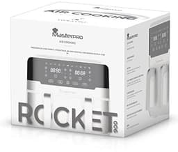 MasterPro Rocket Duo 900 Heteluchtfriteuse dubbel | wit | 9 liter inhoud en 2100 W vermogen | led-touchscreen en mand met antiaanbaklaag | friteuse | 11 functies in 1 — thumbnail 2