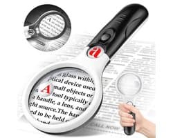 Handheld Vergrootglas met 3 LED-verlichting voor Nauwkeurig Lezen
