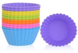 Set van 12 Siliconen Muffinvormen - Herbruikbare Anti-aanbak Bakvormen - Perfect voor Airfryer en Cupcakes — thumbnail 1