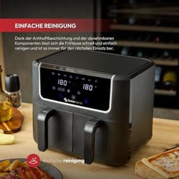 Airfryer 2100W met 2 potten en 8 functies - 3L Led-Touchscreen en Eenvoudige Reiniging — thumbnail 4