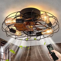 Plafondventilator met Verlichting - Ventilator voor Slaapkamer - Air Cooler met Afstandsbediening — thumbnail 1
