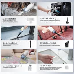 SNJY® Kruimeldief Snoerloos - Handstofzuiger Draadloos - Draadloze Stofzuiger - 12V - Wit — thumbnail 4