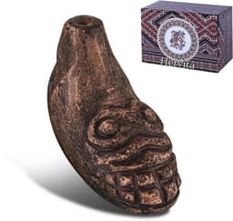 Aztec Death Whistle - Traditioneel Doodshoofd - Schreeuwende Fluit - Handgemaakt - Tot 120 Decibel - Azteekse Doodsfluit — thumbnail 1