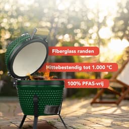 KitchenBrothers Kamado BBQ - 13 Inch Houtskool Barbecue - 27⌀ cm - PFAS-vrij -Egg BBQ - Groen — thumbnail 3
