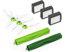 Deze set bevat zeven vervangingsonderdelen, een set rubberen borstels, drie filters en drie zijborstels Geschikt voor iRobot Roomba modellen i7, i7+, E5, E6, i6, i6+, i3, i3+, i4, i4+, i8, i8 Plus, e5154, i3152, i7156 en J7 7150.