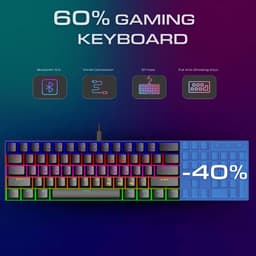 TMICE CX23 – 60% Mechanical Keyboard – Blue Switch – RGB Backlight – Zwart Mechanisch Gaming Toetsenbord – Compact Wired Type-C – 61 Keys – Anti-Ghosting – Ergonomic Design — thumbnail 4