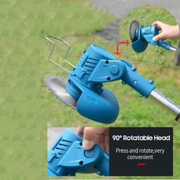 Grasmaaier - Mechanische Apparatuur - Verstelbare handgehouden - met 5 plastic messen - twee 1500 mAh lithium-ion accu's en één oplader — thumbnail 5