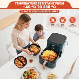 Siliconen Airfryer Accessoires - Herbruikbare Ronde Bakvorm 19-23cm voor Bakken, Braden en Grillen — thumbnail 2